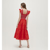 Women's Ellie Cotton Poplin Contrast Stitch Nap Dress, Poppy Red - Dresses - 6