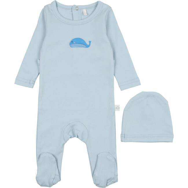 Whale Graphic Footie, Blue