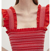 Women's Ellie Cotton Poplin Contrast Stitch Nap Dress, Poppy Red - Dresses - 7