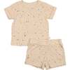 Geometric Print Loose Set, Beige - Mixed Apparel Set - 1 - thumbnail