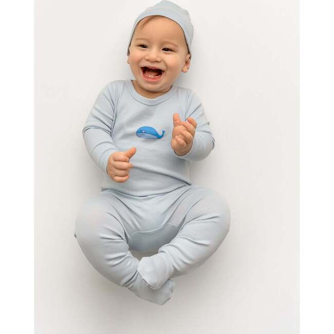 Whale Graphic Footie, Blue - Footie Pajamas - 3