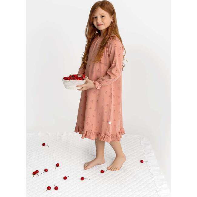 Cherry Print Nightgown, Pink - Nightgowns - 3