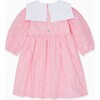 Amelia Embroidered Dress, Pink Gingham - Dresses - 4