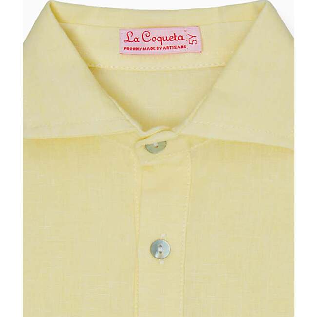 Miguel Linen Mix Shirt, Yellow - Shirts - 2