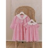 Hestia Embroidered Baby Girl Set, Pink Gingham - Mixed Apparel Set - 2