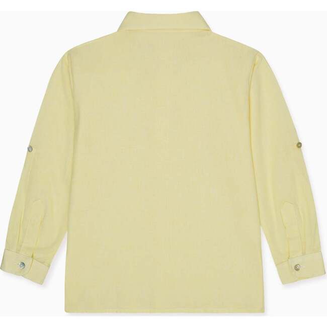 Miguel Linen Mix Shirt, Yellow - Shirts - 3