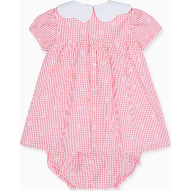 Hestia Embroidered Baby Girl Set, Pink Gingham - Mixed Apparel Set - 4