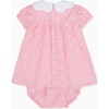 Hestia Embroidered Baby Girl Set, Pink Gingham - Mixed Apparel Set - 4