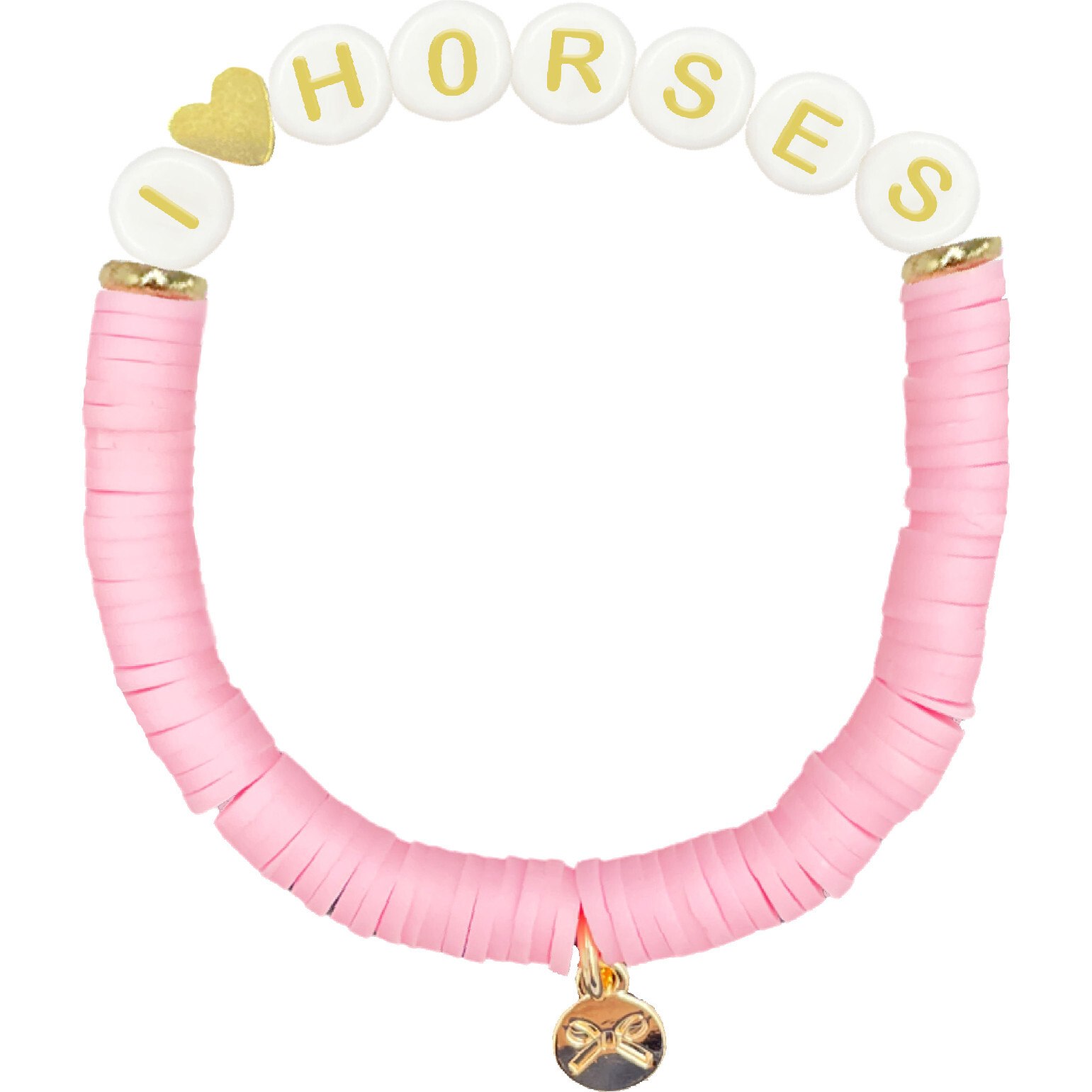 I Heart Horses Bracelet, Pink - Bracelets - 1