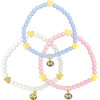 Hearts Bracelet Set, Pink/White/Blue - Bracelets - 1 - thumbnail