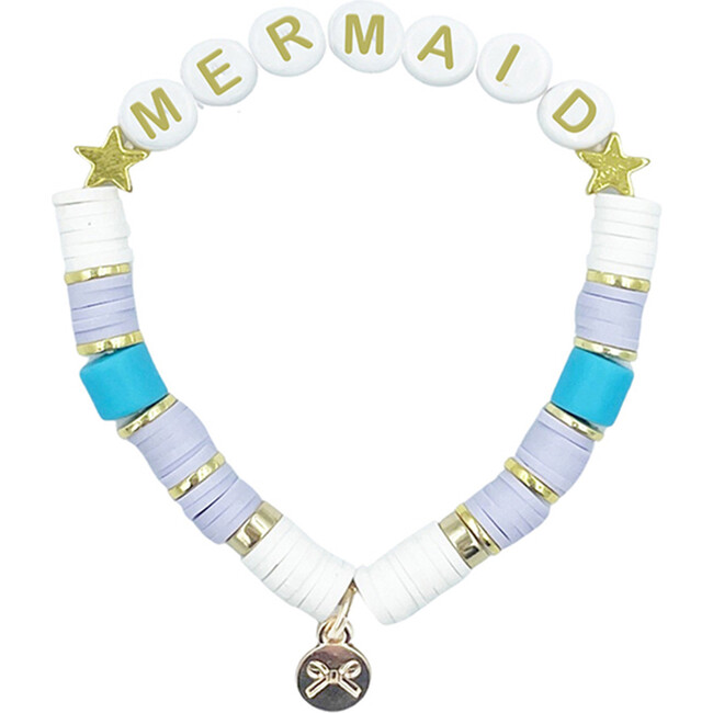 Mermaid Bracelet, Aqua/White