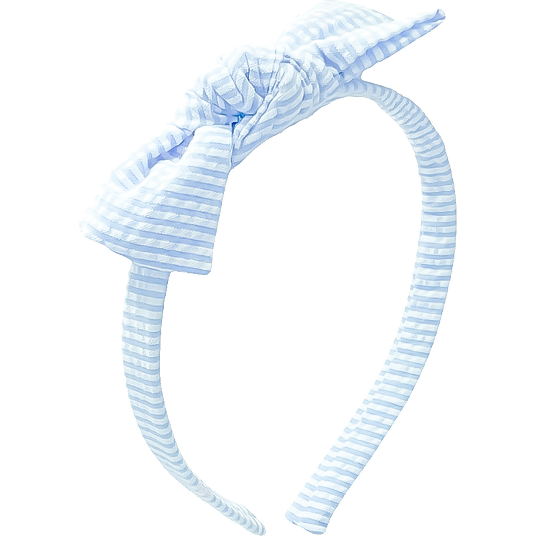 Seersucker Bow Headband, Birdie Blue - Hair Accessories - 1