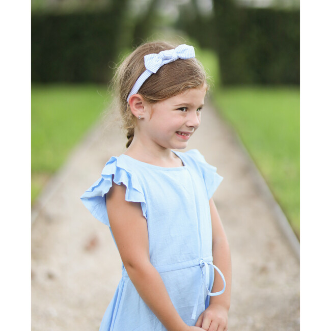 Seersucker Bow Headband, Birdie Blue - Hair Accessories - 2