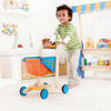 Wooden Shopping Cart in Orange & Blue - Play Food - 2