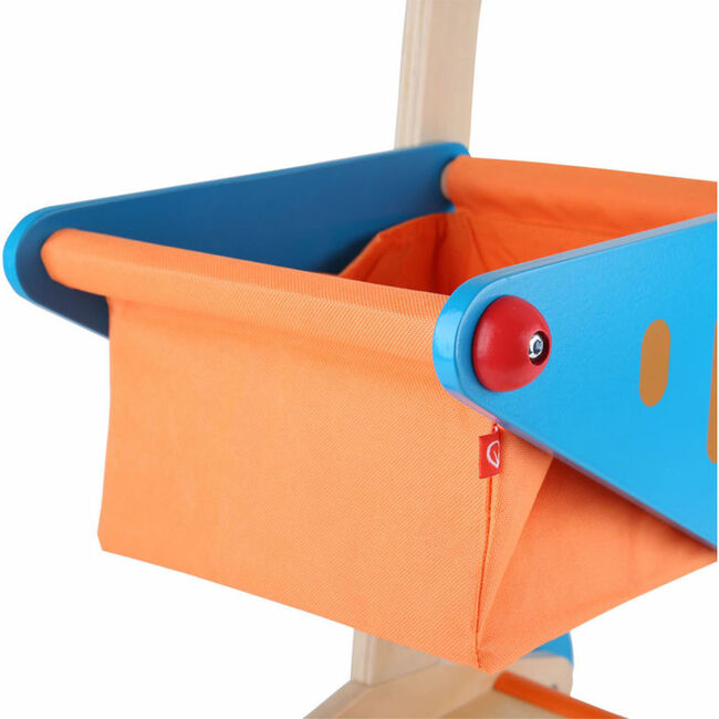 Wooden Shopping Cart in Orange & Blue - Play Food - 4