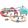 Wooden City Train Railway Bucket Playset, 48 Pieces - Transportation - 1 - thumbnail
