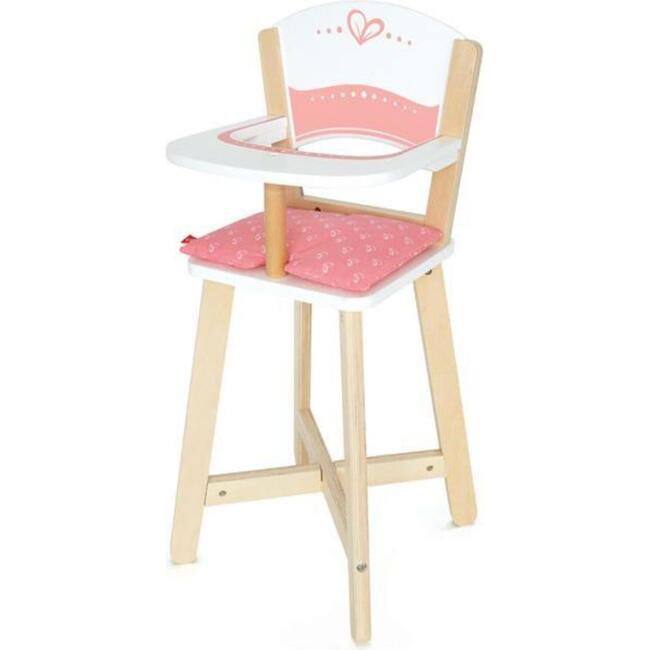 Wooden Babydoll Highchair in Pink Hearts