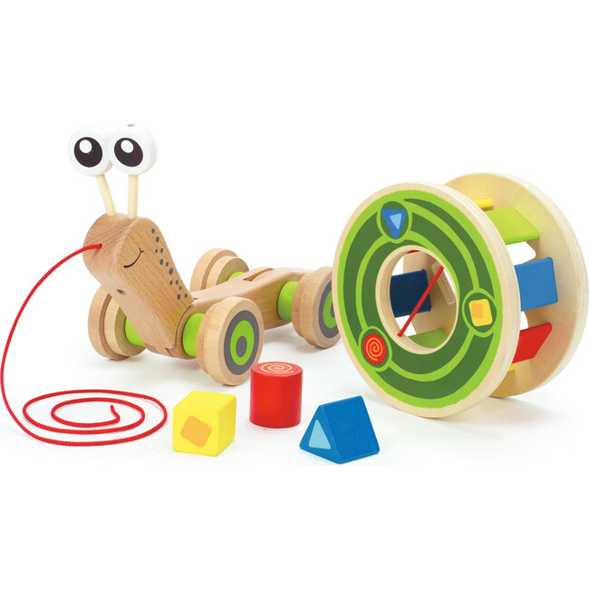 Snail Walk-A-Long Pull Toy with Ss, Baby & Toddler - Woodens - 3