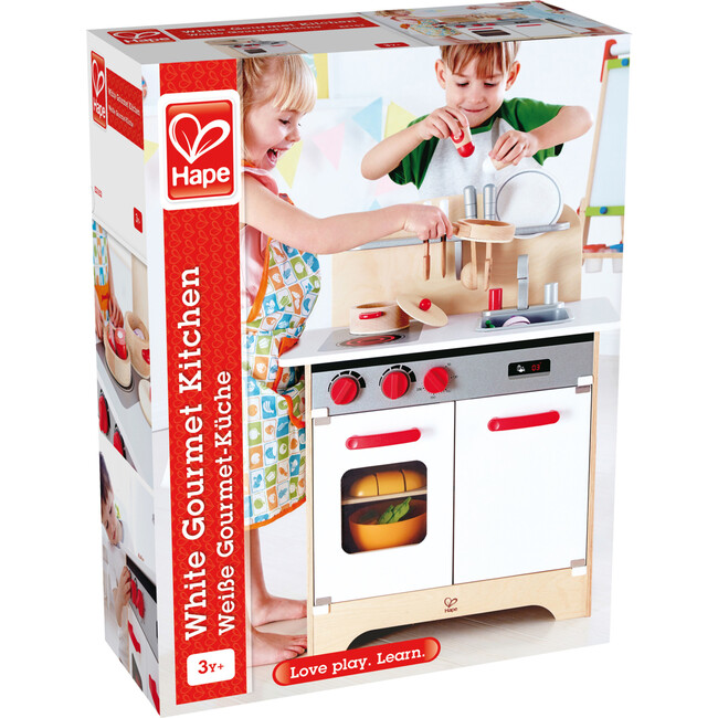 White Fully Equipped Wooden Gourmet Kitchen for Kid's - Play Food - 6