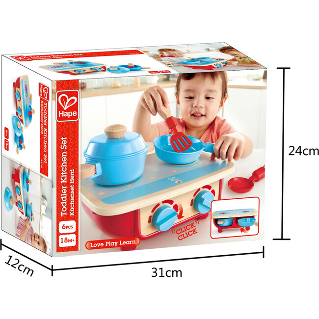 Toddler Wooden Kitchen Playset, 6 Pieces - Play Food - 5