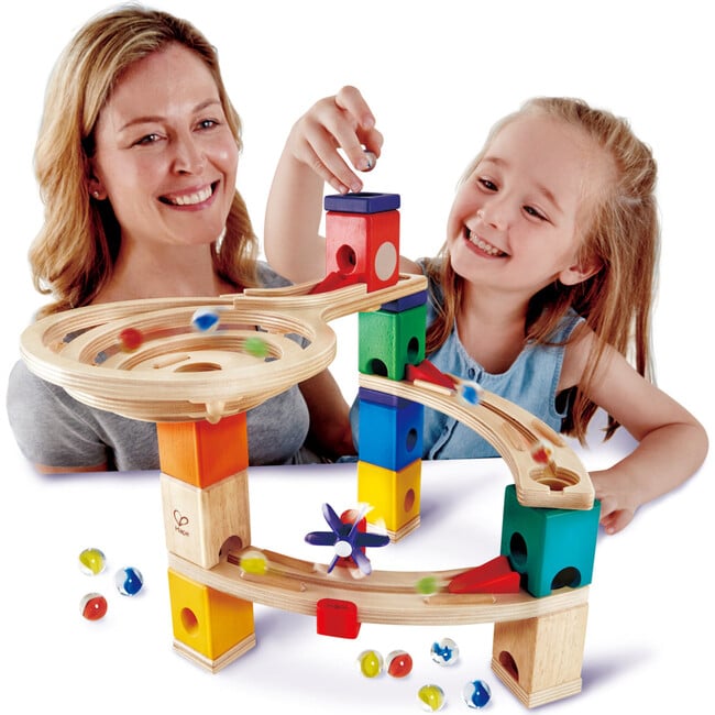 Quadrilla Wooden Marble Run DIY Construction, 58 Pieces - Games - 2