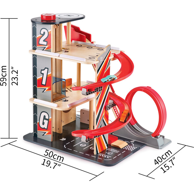 Stunt Garage Wooden High-Rise Car Parking Lot Playset - Transportation - 7