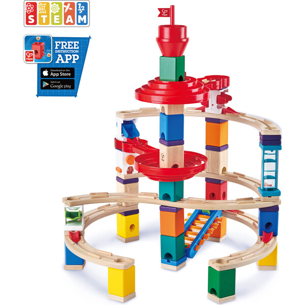 Quadrilla Super Spiral Wooden Marble Run Construction - Hape