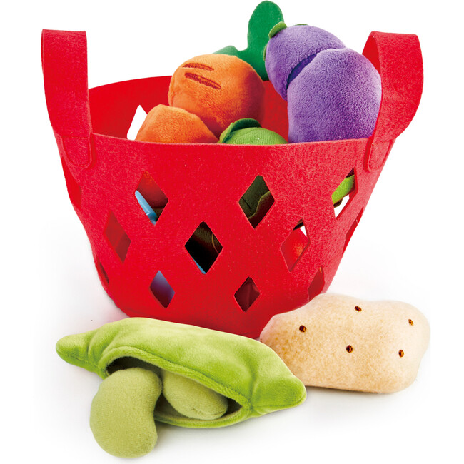 Kitchen Vegetable Basket Food Playset, 7 Pieces