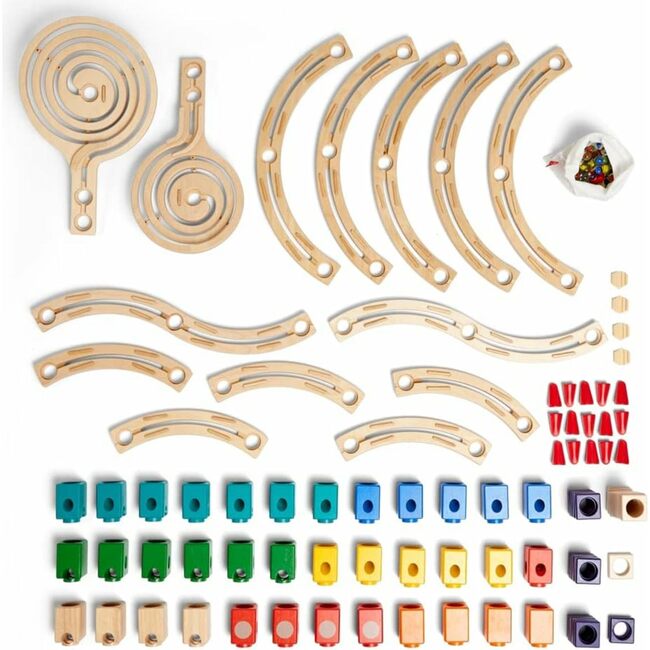 Quadrilla Wooden Marble Run Construction,198 Pieces - Games - 5