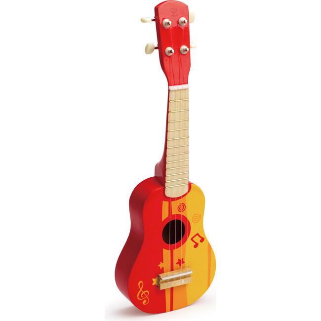 Kids Wooden 21" Toy Ukulele in Red & Yellow