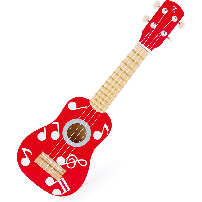 Kid's Wooden 21" Toy Ukulele in Red for Toddlers