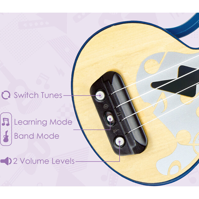 Learn With Lights Kid's Electronic Ukulele in Blue - Musical - 5