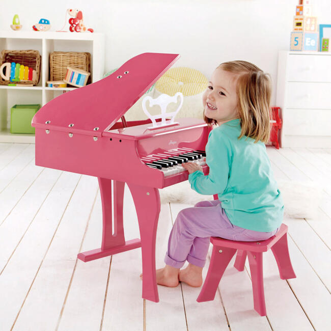 Happy 30 Key Grand Piano with Bench in Pink - Musical - 2