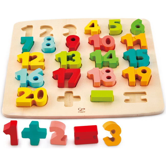 Chunky Number & Counting Wooden Block Puzzle, 20 Pieces