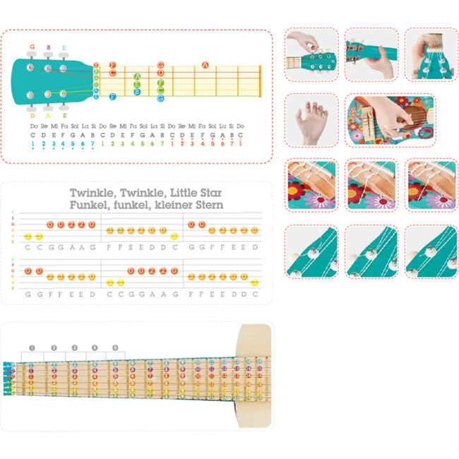 First Flower Power 26" Musical Guitar in Turquoise - Musical - 4