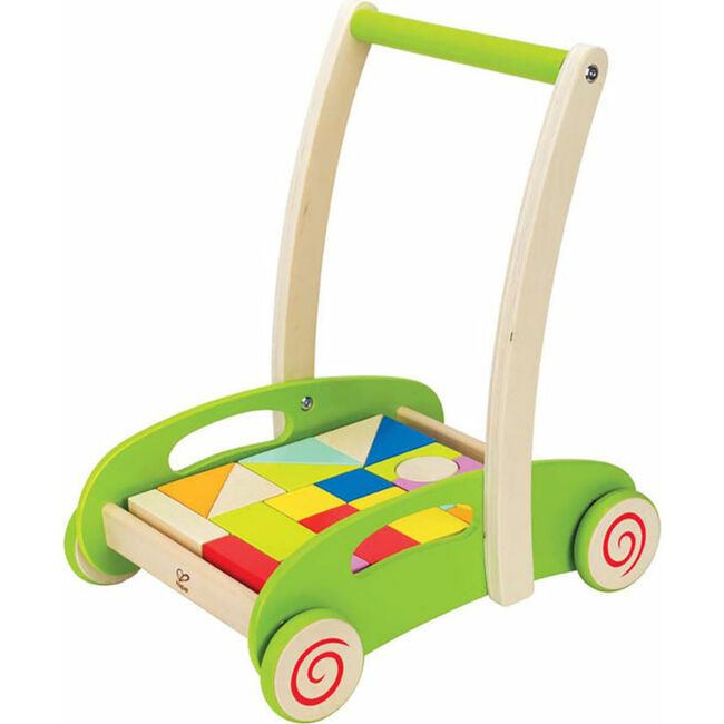 Block & Roll Wooden Push & Pull Toy Cart
