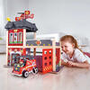 City Fire Station Dollhouse Wooden Playset, 13 Pieces - Dollhouses - 2