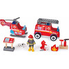 City Fire Station Dollhouse Wooden Playset, 13 Pieces - Dollhouses - 3