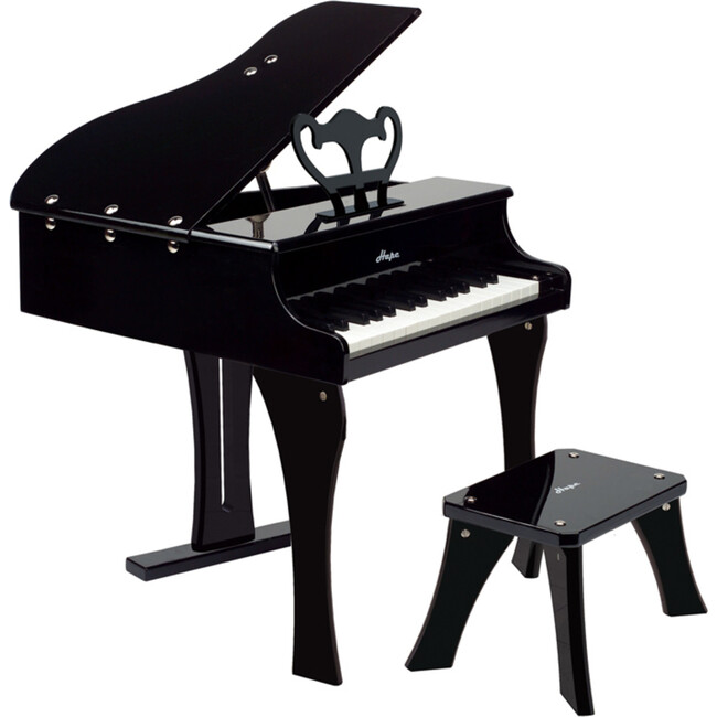 30 Key Grand Piano W/ Bench in Black, Toddlers