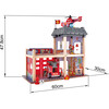 City Fire Station Dollhouse Wooden Playset, 13 Pieces - Dollhouses - 5