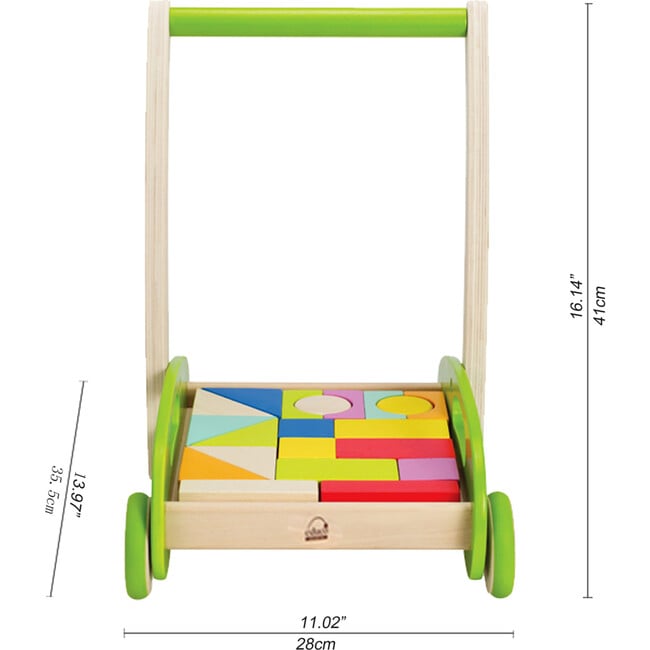 Block & Roll Wooden Push & Pull Toy Cart - Push & Pull - 4