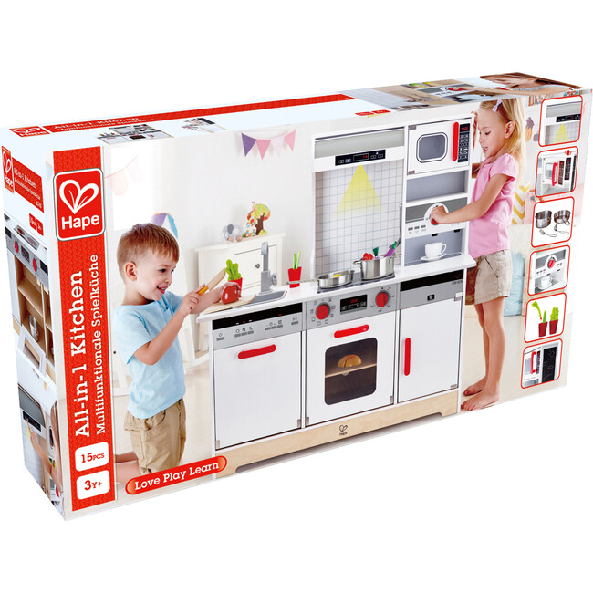 All-In-1 Kitchen Kid's Wooden Toy Playset & Accessories - Play Kitchens - 6