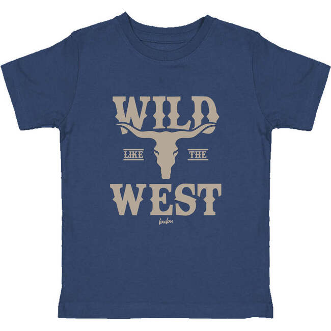 Wild Like The West Crew Neck Short Sleeve Tee, Blue