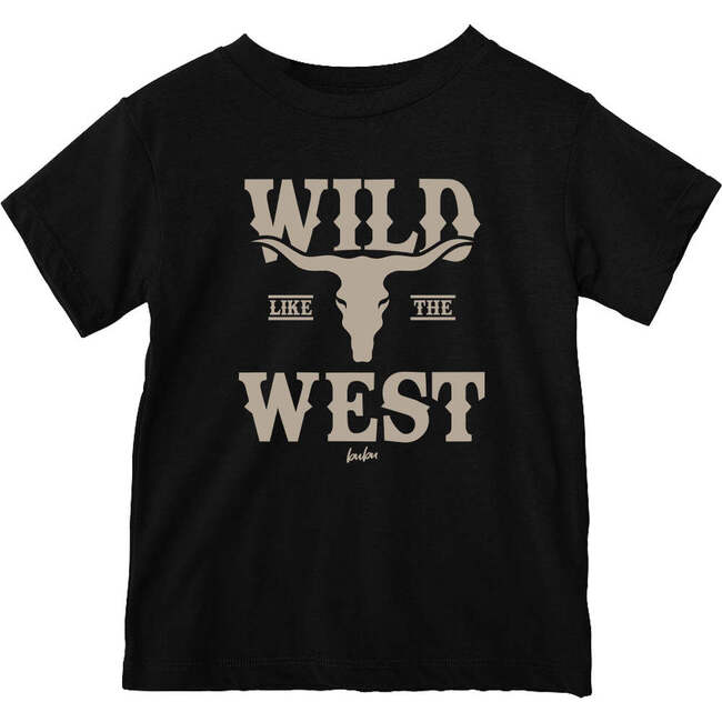 Wild Like The West Crew Neck Short Sleeve Tee, Black