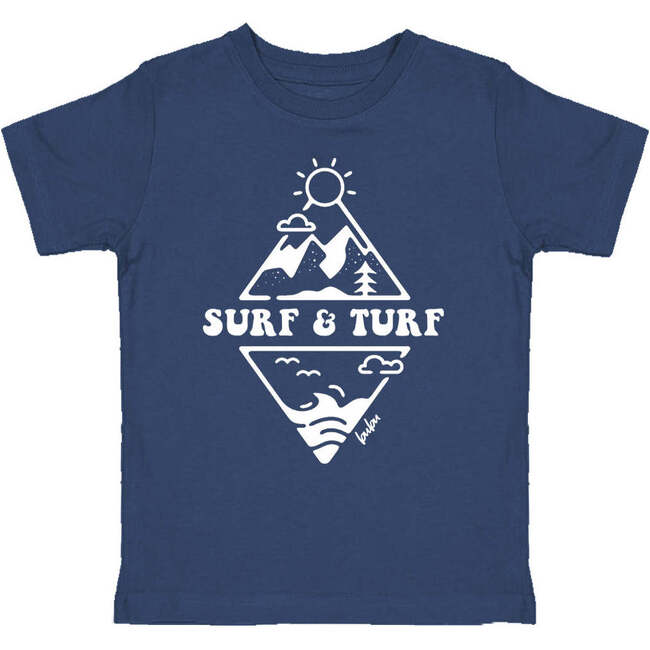 Surf & Turf Crew Neck Short Sleeve Tee, Blue