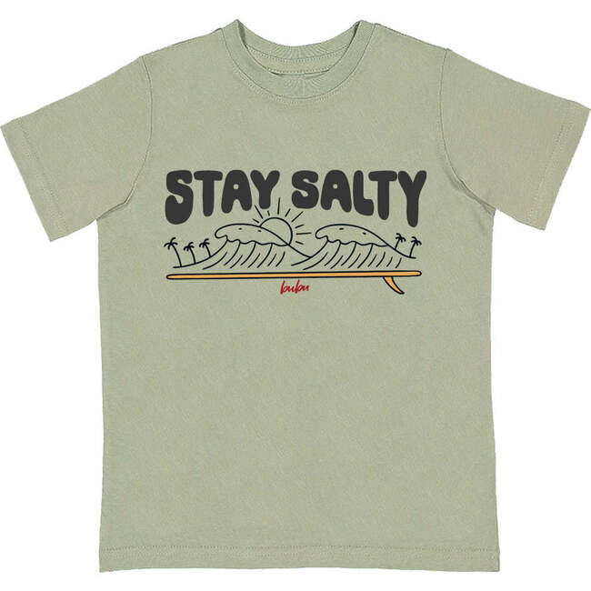 Stay Salty Crew Neck Short Sleeve Tee, Green