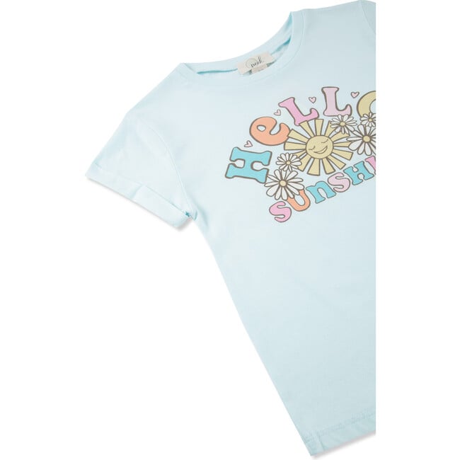 Hello Sunshine Tee, Blue - T-Shirts - 3