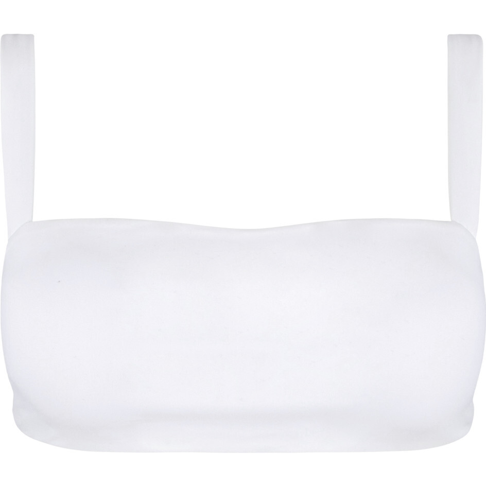 Women's White Bandeau Bikini Top - Two Pieces - 1