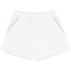 White Ruffle French Terry Shorts - Shorts - 1 - thumbnail