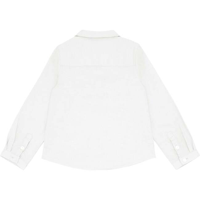 White Long Sleeve Pop Over Shirt - T-Shirts - 3